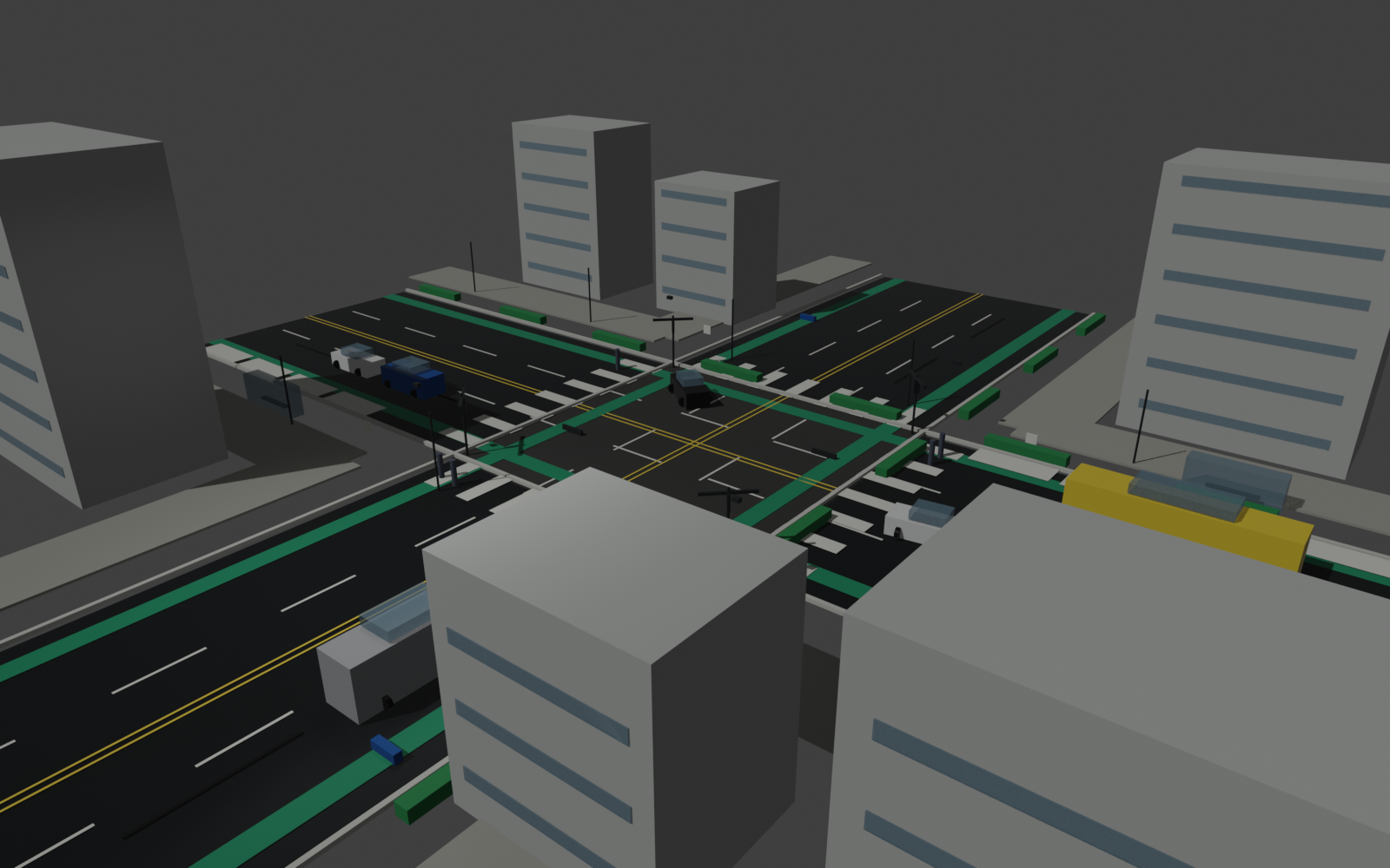 Blender Isaac Bridge city traffic simulation preview